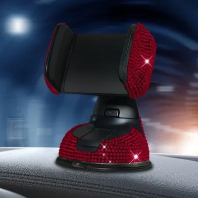 Support téléphone voiture CrystalGrip™ - Accessoire automobile de luxe rouge