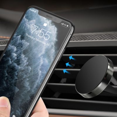 support téléphone voiture magnétique et rotation 360 degrés fixation grille